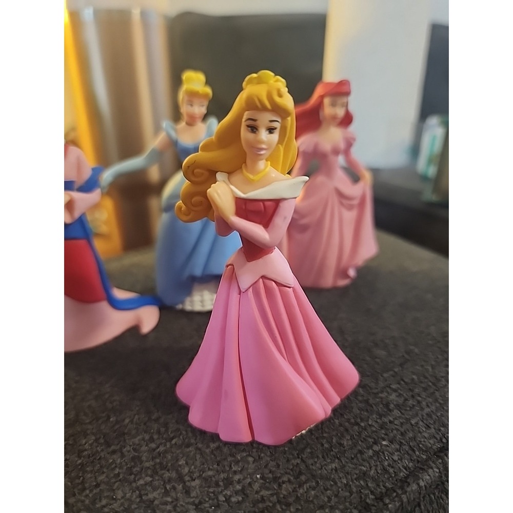 Disney Princess Lot Of 5 Ariel, Mulan, Belle, Cinderella Cake Topper Toy 4" - Picture 5 of 16
